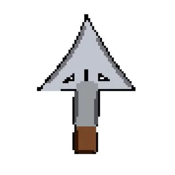 Artifact arrowhead pixel art vector illustration Illustrazione stock