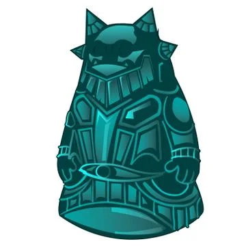 The artifact is in the shape of a fictional creature isolated on a white Stock Illustration