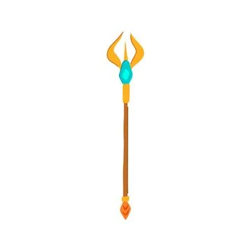 Artifact trident magic cartoon vector illustration Stock Illustration
