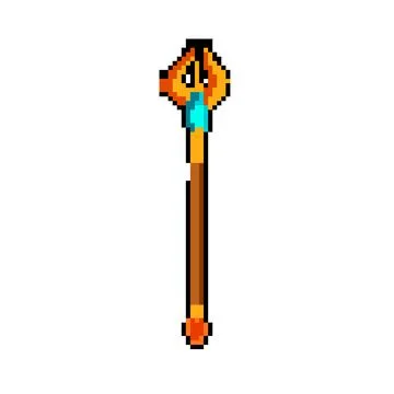 Artifact trident magic pixel art vector illustration Illustrazione stock