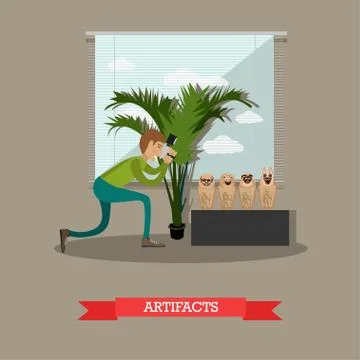 Artifacts concept vector illustration in flat style Illustrazione stock
