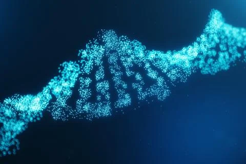 Artifical intelegence DNA molecule. Concept digital code genome. Abstract Illustrazione stock