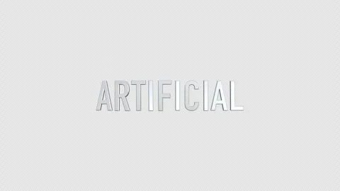 Artificial 3D title animation metal letters on black alpha channel Stock Footage 270317631