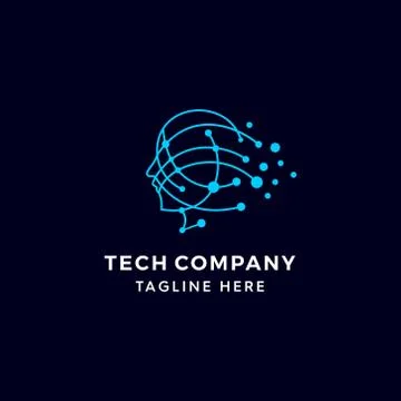 Artificial abstract head modern logo Stock Illustration