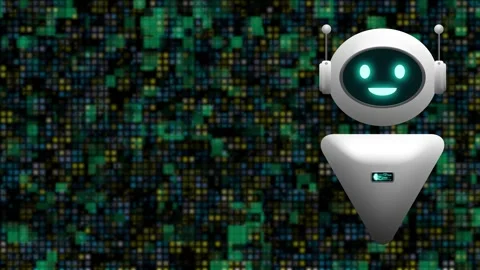 Artificial and virtual assistant concept Animation with robot and bright ba.. Stock Footage 253555055