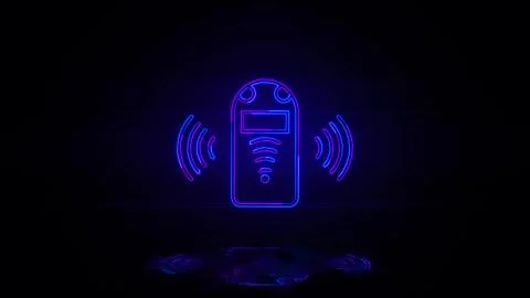 Artificial assistant in neon effect mp4 video イラスト素材