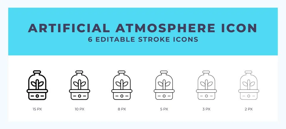 Artificial atmosphere icon with editable stroke. Outline icon vector illust.. Stock Illustration