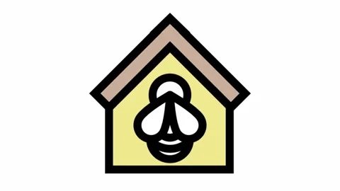 Artificial bee housing symbol - Ecological farming icon Stock Footage 312704271