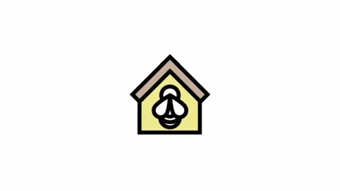 Artificial bee housing symbol - Ecological farming icon Stock Footage 335373498