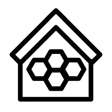 Artificial bee housing symbol - Ecological farming icon 스톡 일러스트