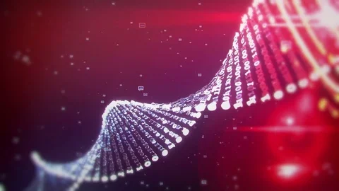 Artificial binary DNA double helix molecule loop ready diagonal movement Stock Footage 76856921