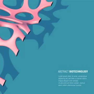 Artificial biologic fiber background with abstract pink mesh on blue backdrop Stock Illustration