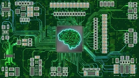 artificial brain chipset using different... | Stock Video | Pond5