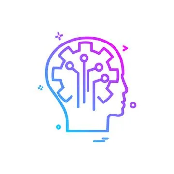 Artificial brain circuit intelligence icon vector design Illustrazione stock