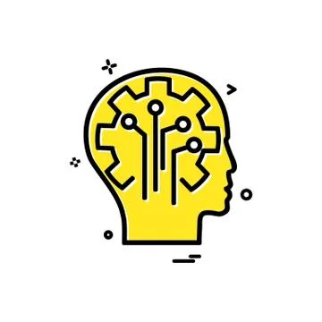 Artificial brain circuit intelligence icon vector design Stock Illustration
