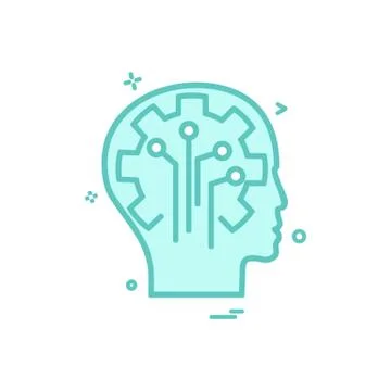 Artificial brain circuit intelligence icon vector design 스톡 일러스트