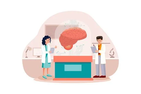 Artificial Brain Development Stock Illustration