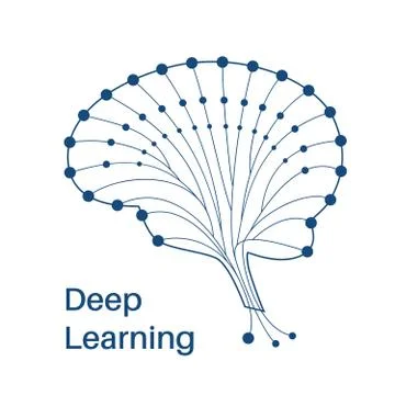 Artificial brain formed by neural network. Illustration