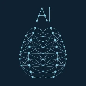 Artificial brain formed by neural network. Stock Illustration