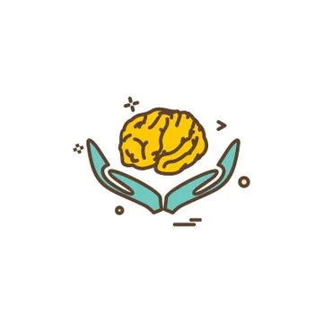 Artificial brain hands  intelligence icon vector design Stockillustratie