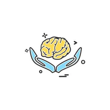 Artificial brain hands  intelligence icon vector design Stockillustratie