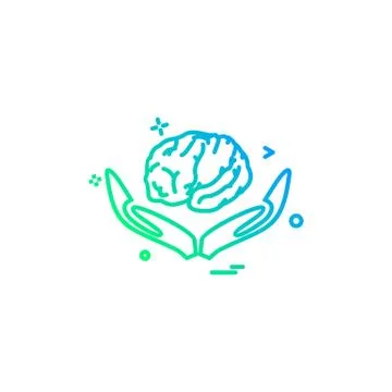 Artificial brain hands  intelligence icon vector design Stockillustratie