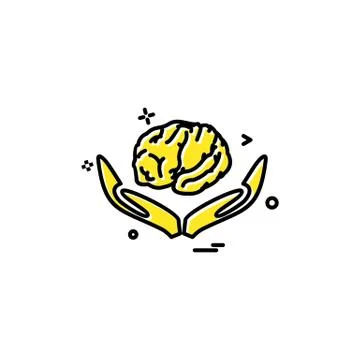 Artificial brain hands  intelligence icon vector design Stockillustratie