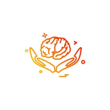Artificial brain hands  intelligence icon vector design Stockillustratie