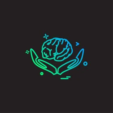 Artificial brain hands  intelligence icon vector design Stockillustratie