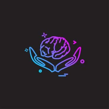 Artificial brain hands  intelligence icon vector design Stockillustratie