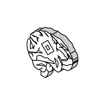 Artificial brain implant future technology isometric icon vector illustration Illustrazione stock