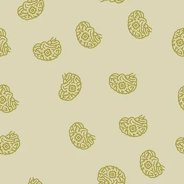 Artificial brain implant future technology line seamless pattern Stockillustratie