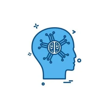 Artificial brain intelligence robo icon vector design 스톡 일러스트