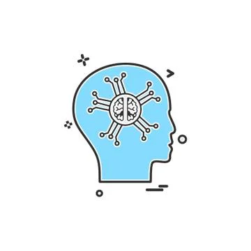 Artificial brain intelligence robo icon vector design 스톡 일러스트