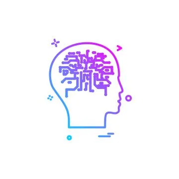 Artificial brain intelligence robot icon vector design Stock Illustration