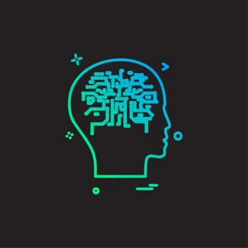 Artificial brain intelligence robot icon vector design Stock Illustration