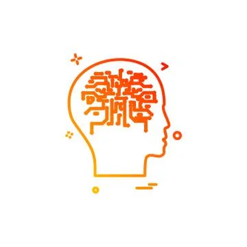Artificial brain intelligence robot icon vector design Stock Illustration