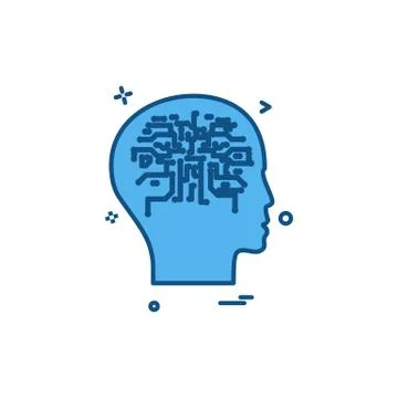 Artificial brain intelligence robot icon vector design Stock Illustration