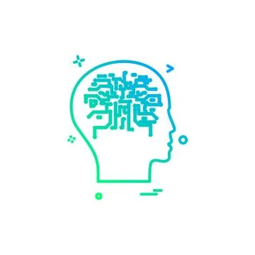 Artificial brain intelligence robot icon vector design Stock Illustration