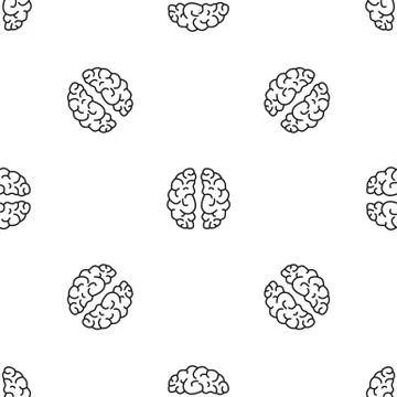 Artificial brain pattern seamless vector 스톡 일러스트
