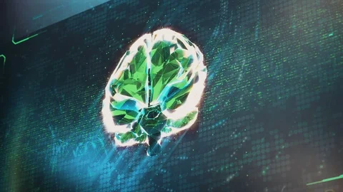 Artificial brain receiving information, machine thinking, mega mind, AI Stock Footage 93828921
