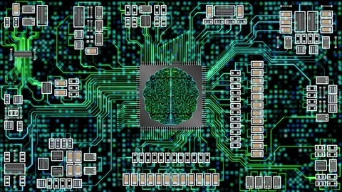 Artificial brain working animation Stock Footage 253555729