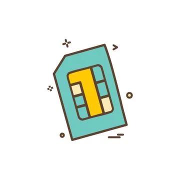 Artificial card intelligence sim icon vector design Stock Illustration