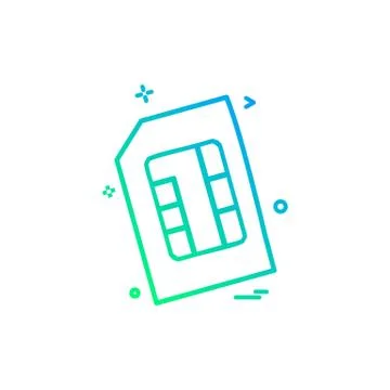 Artificial card intelligence sim icon vector design Stock Illustration