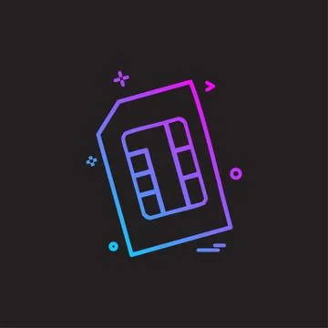 Artificial card intelligence sim icon vector design Stockillustratie