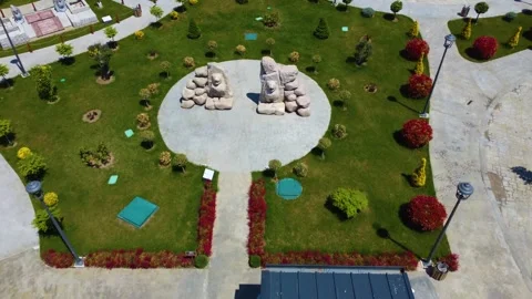 Artificial Castle and Sculptures Stock Footage 247956241