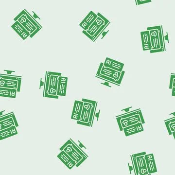 Artificial chat bot glyph seamless pattern Stock Illustration