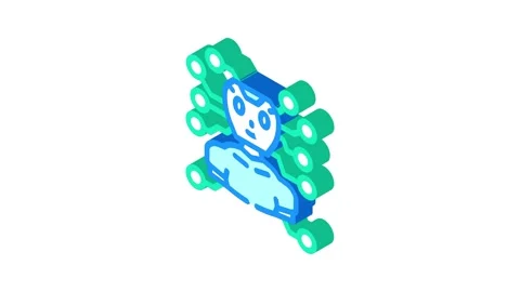 Artificial chat bot isometric icon animation Stock Footage 327293665