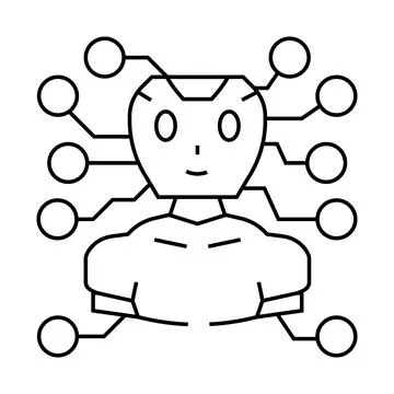 Artificial chat bot line icon vector illustration Stock Illustration
