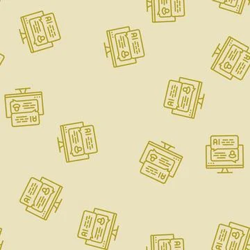 Artificial chat bot line seamless pattern Stock Illustration